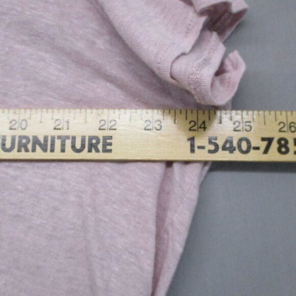 Tahari 100% Linen Blouse V-Neck Pink Women Size \ 1X - Picture 4 of 8